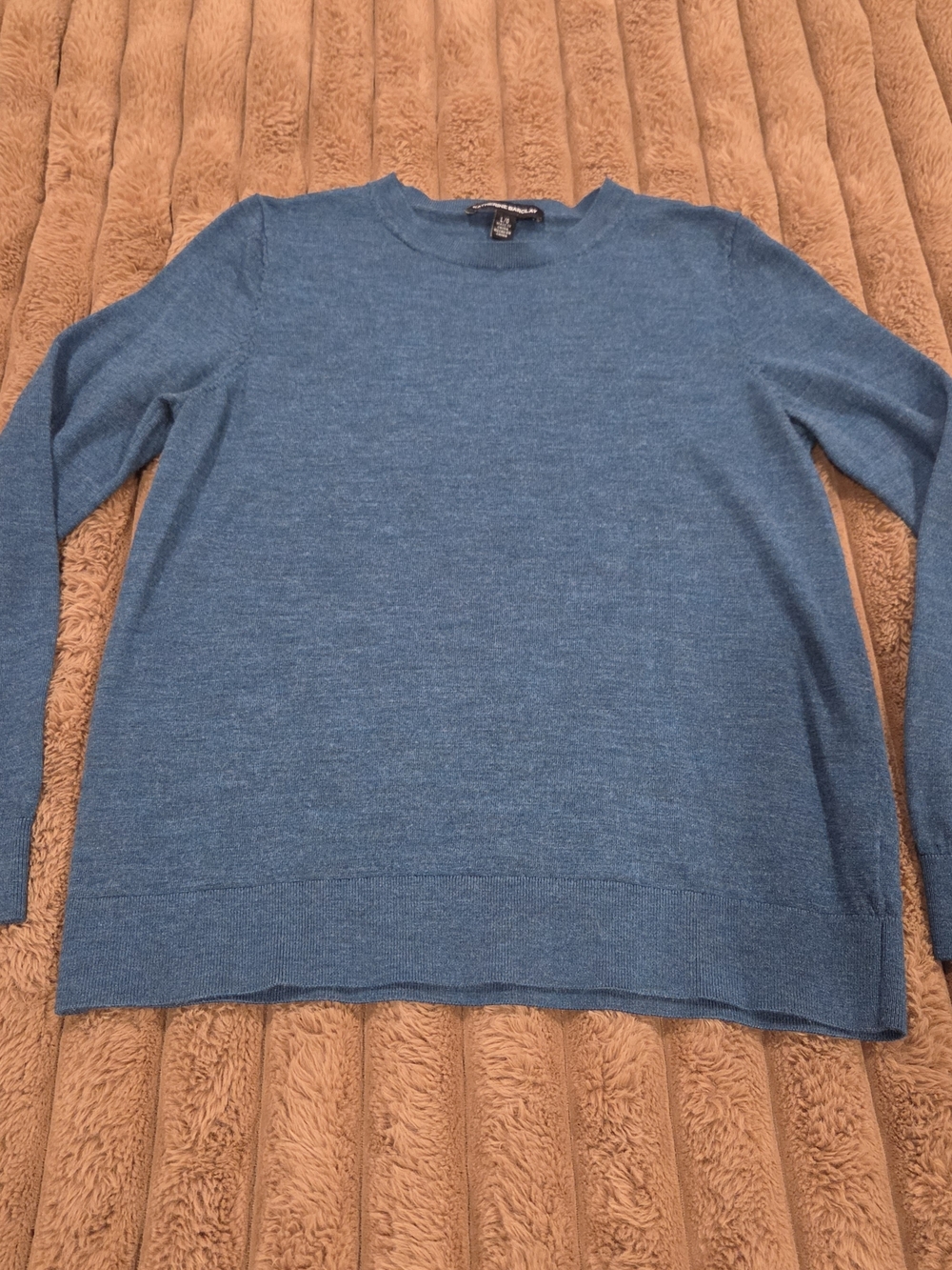 Katherine Barclay Womans Merino 100% Extra Fine Wool Crewneck Sweater Large